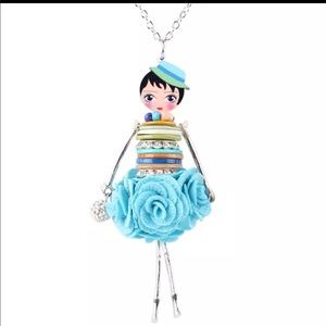 Handmade French Doll Pendant Necklace